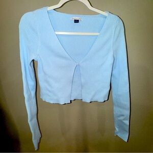 American Eagle Light Blue One-Button Cardigan Sweater Size Medium